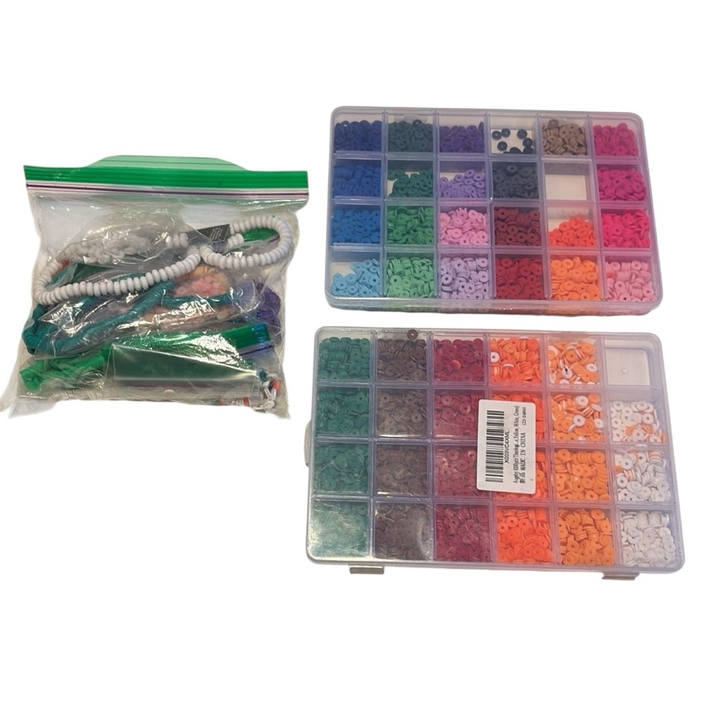 Colorful Rainbow Clay Beads Set for Crafting